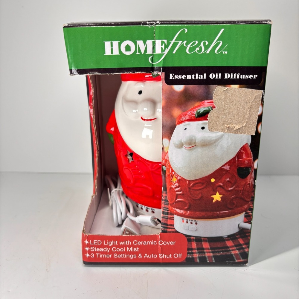 Home Fresh Essential Oil Lighted Holiday Diffuser Santa - Tested